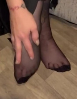 Foot/Nylon Fetish - Mistress Ivy rubbing her tired feet in Nylons