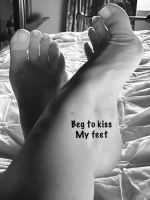 Kiss My feet boy ! - Then beg even more to have My permission to cum on My feet