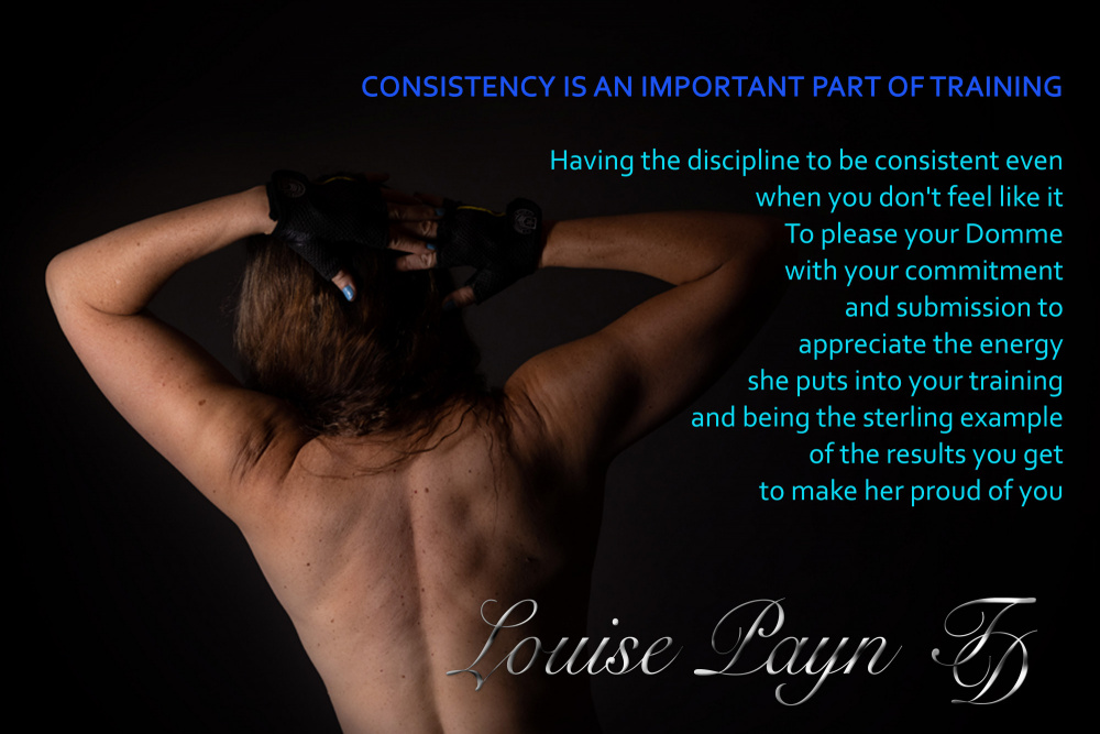 Consistency is an important part of your training von Louise Payn, Fitness Domme